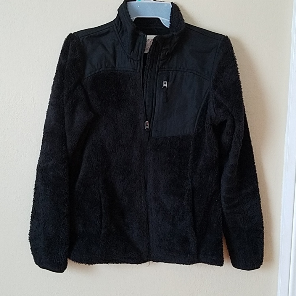 Soft black full zip jacket